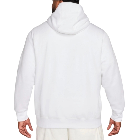 Nike Club Pullover Hoodie Sweat Shirt White Black 611457-100 Men"s Size 2XL XXL - Picture 9 of 11